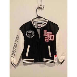 Limited Too Black & White Varsity Jacket Size M (10) NWT